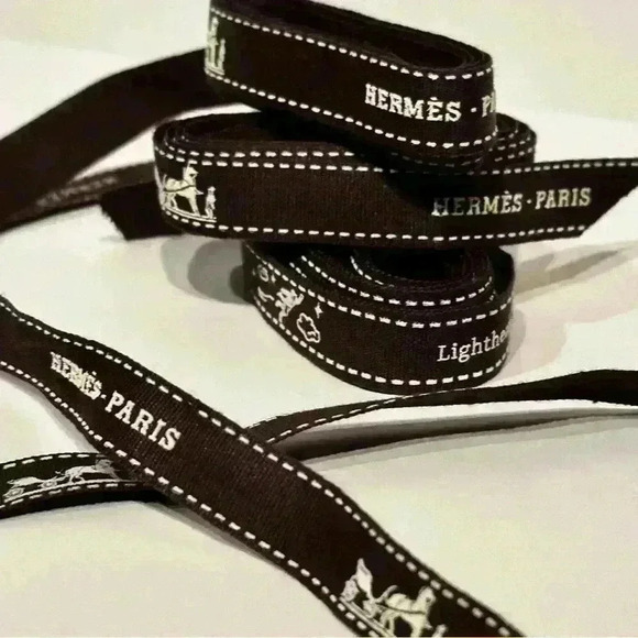 Authentic Hermes Brown Gift Wrap Packing Ribbon - Picture 4 of 11